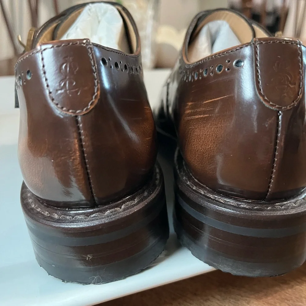 The Office of Angela Scott Brown Leather Double Monk Strap Size 37 1/2, 7 in US - Picture 6 of 6